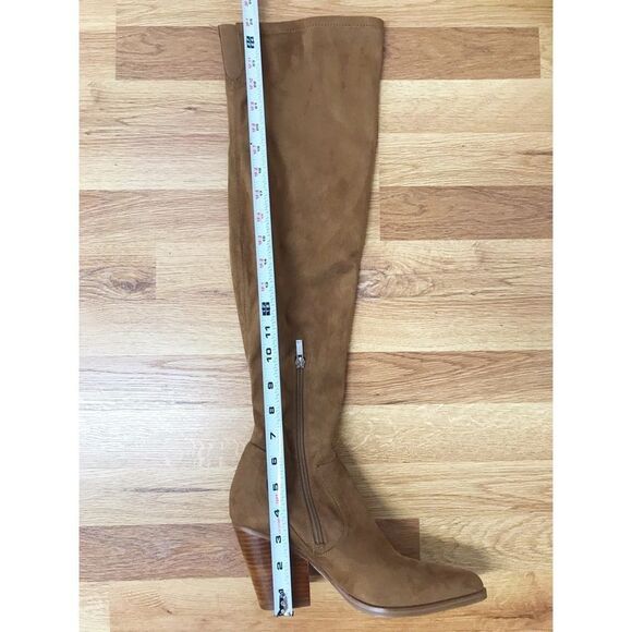 MARC FISHER Brown Suede Over The Knee Boot Chunky Block Heel Western Size‎ 9 New - Picture 13 of 13